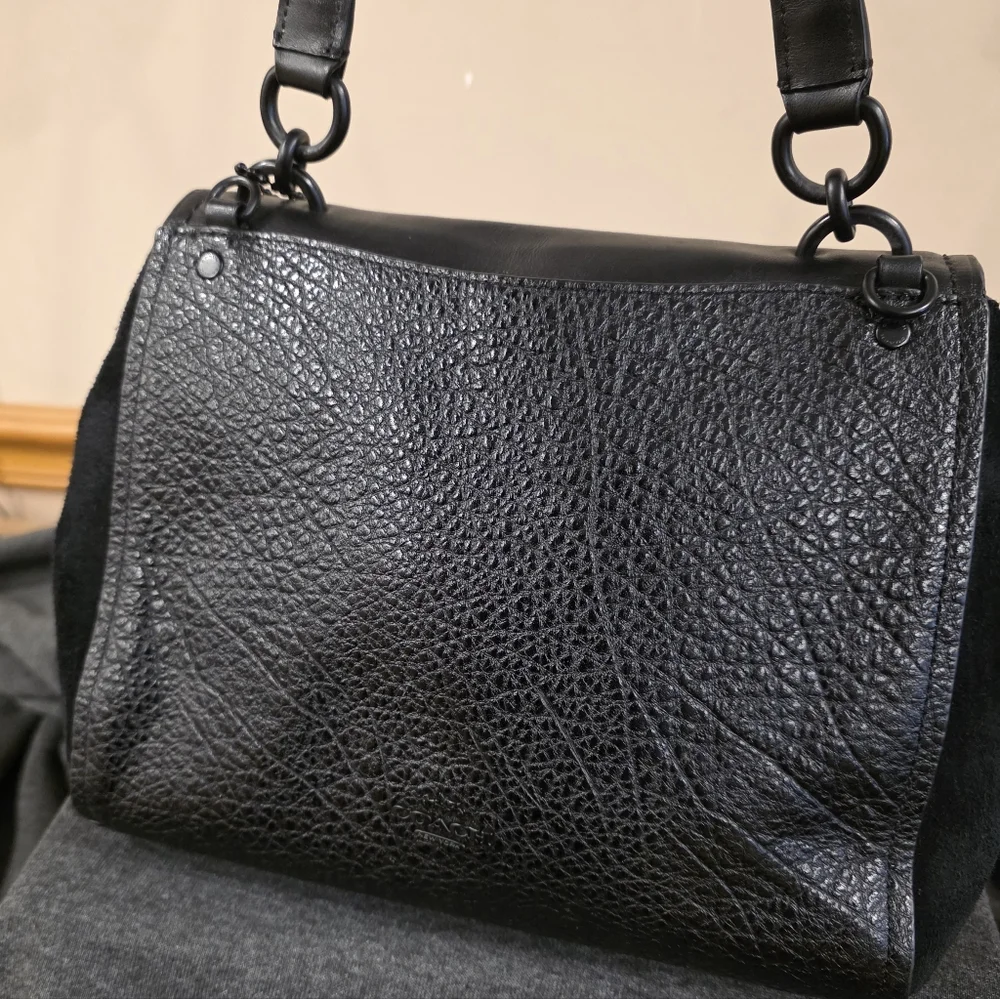 COACH FAYE CARRYALL Black  Leather & Suede Satchel. NO CALLOUTS. EUC - Picture 6 of 16